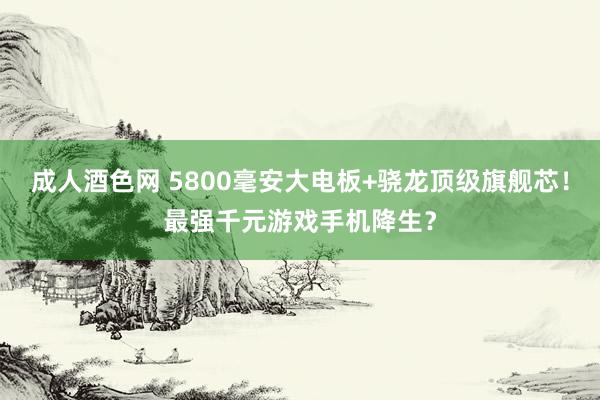 成人酒色网 5800毫安大电板+骁龙顶级旗舰芯！最强千元游戏手机降生？