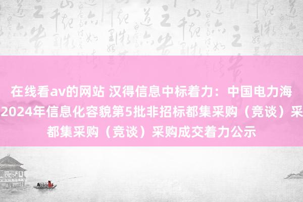 在线看av的网站 汉得信息中标着力：中国电力海外发展有限公司2024年信息化容貌第5批非招标都集采购（竞谈）采购成交着力公示