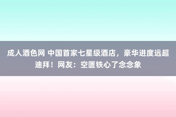 成人酒色网 中国首家七星级酒店，豪华进度远超迪拜！网友：空匮铁心了念念象
