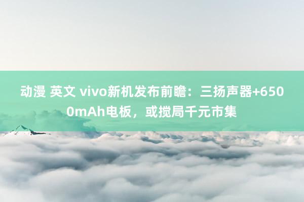 动漫 英文 vivo新机发布前瞻：三扬声器+6500mAh电板，或搅局千元市集