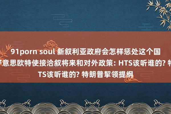 91porn soul 新叙利亚政府会怎样惩处这个国度? 朱拉尼与好意思欧特使接洽叙将来和对外政策: HTS该听谁的? 特朗普挈领提纲
