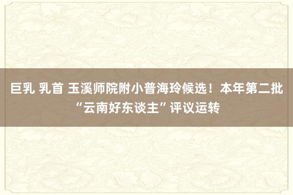巨乳 乳首 玉溪师院附小普海玲候选！本年第二批“云南好东谈主”评议运转