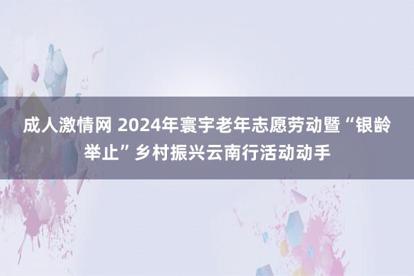 成人激情网 2024年寰宇老年志愿劳动暨“银龄举止”乡村振兴云南行活动动手