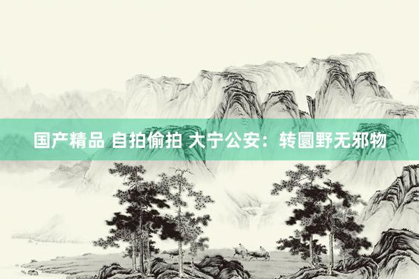 国产精品 自拍偷拍 大宁公安：转圜野无邪物