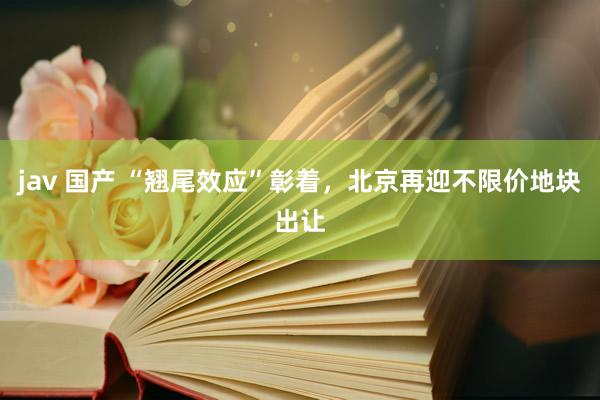 jav 国产 “翘尾效应”彰着，北京再迎不限价地块出让