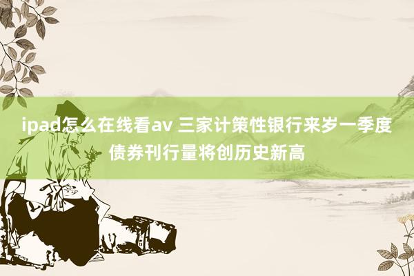 ipad怎么在线看av 三家计策性银行来岁一季度债券刊行量将创历史新高