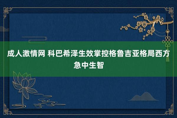 成人激情网 科巴希泽生效掌控格鲁吉亚格局西方急中生智