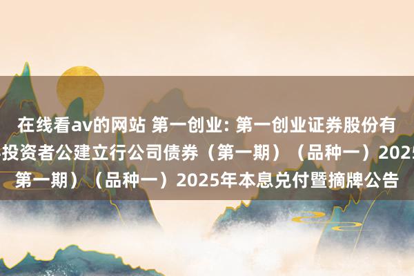 在线看av的网站 第一创业: 第一创业证券股份有限公司2022年面向专科投资者公建立行公司债券(第一期)(品种一)2025年本息兑付暨摘牌公告
