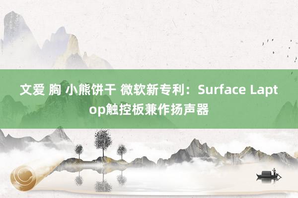 文爱 胸 小熊饼干 微软新专利：Surface Laptop触控板兼作扬声器