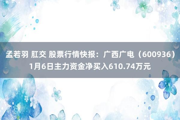 孟若羽 肛交 股票行情快报：广西广电（600936）1月6日主力资金净买入610.74万元
