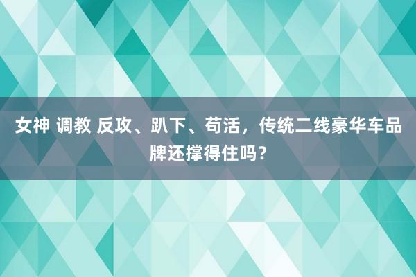 女神 调教 反攻、趴下、苟活，传统二线豪华车品牌还撑得住吗？