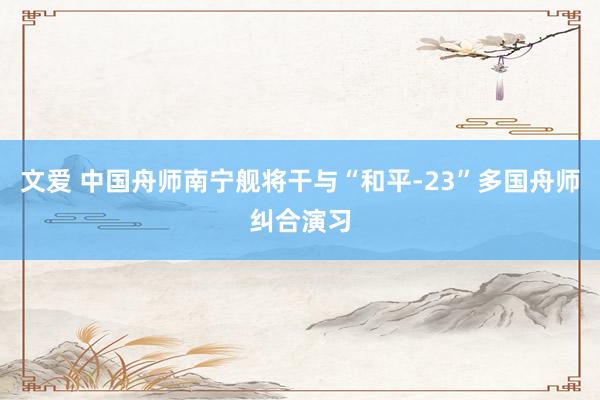文爱 中国舟师南宁舰将干与“和平-23”多国舟师纠合演习