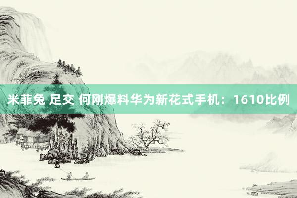 米菲兔 足交 何刚爆料华为新花式手机：1610比例
