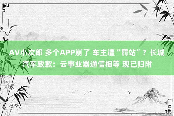 AV小次郎 多个APP崩了 车主遭“罚站”？长城汽车致歉：云事业器通信相等 现已归附