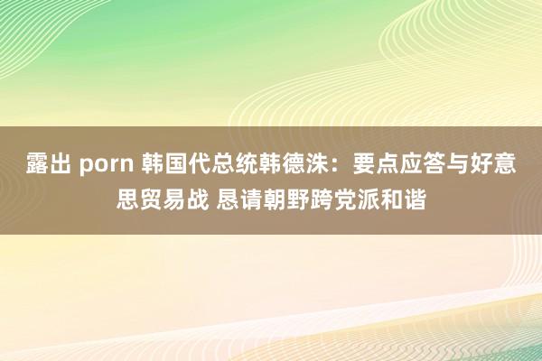 露出 porn 韩国代总统韩德洙：要点应答与好意思贸易战 恳请朝野跨党派和谐