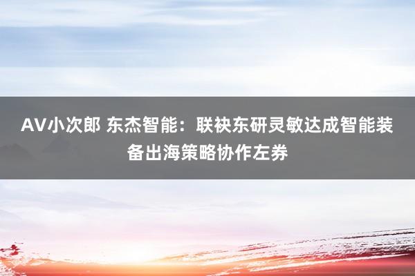 AV小次郎 东杰智能：联袂东研灵敏达成智能装备出海策略协作左券