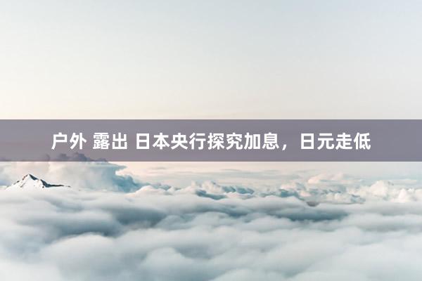 户外 露出 日本央行探究加息，日元走低