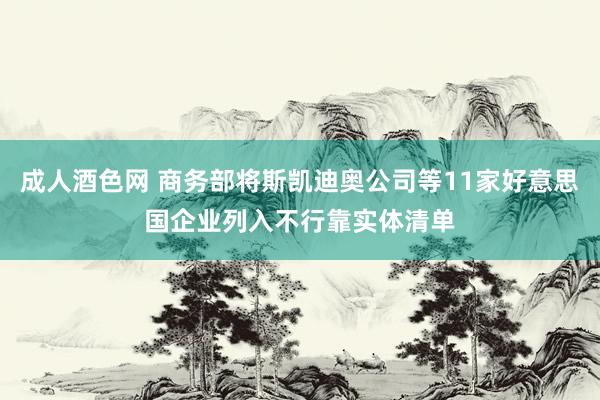 成人酒色网 商务部将斯凯迪奥公司等11家好意思国企业列入不行靠实体清单