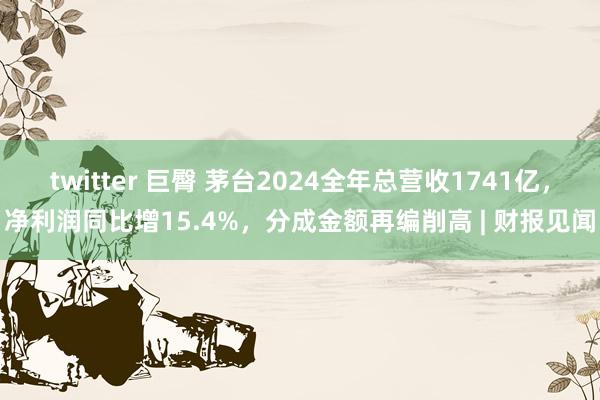 twitter 巨臀 茅台2024全年总营收1741亿，净利润同比增15.4%，分成金额再编削高 | 财报见闻
