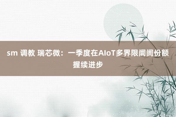 sm 调教 瑞芯微：一季度在AIoT多界限阛阓份额握续进步