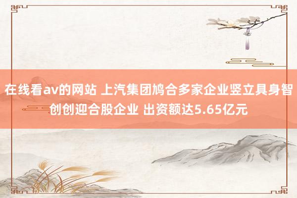 在线看av的网站 上汽集团鸠合多家企业竖立具身智创创迎合股企业 出资额达5.65亿元