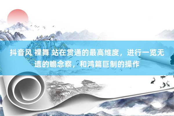 抖音风 裸舞 站在贯通的最高维度，进行一览无遗的瞻念察，和鸿篇巨制的操作