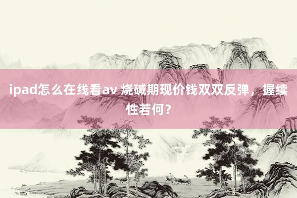 ipad怎么在线看av 烧碱期现价钱双双反弹，握续性若何？