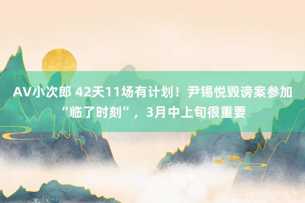 AV小次郎 42天11场有计划！尹锡悦毁谤案参加“临了时刻”，3月中上旬很重要