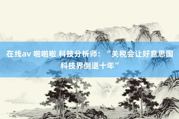在线av 啪啪啦 科技分析师：“关税会让好意思国科技界倒退十年”