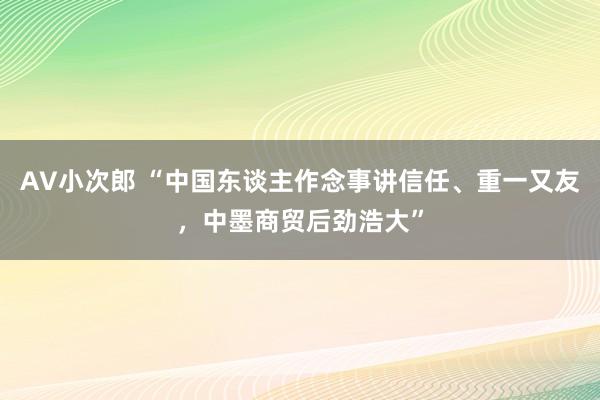 AV小次郎 “中国东谈主作念事讲信任、重一又友，中墨商贸后劲浩大”