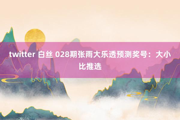 twitter 白丝 028期张雨大乐透预测奖号：大小比推选